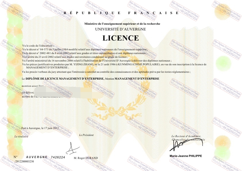 How to buy fake Clermont Auvergne University Certificate