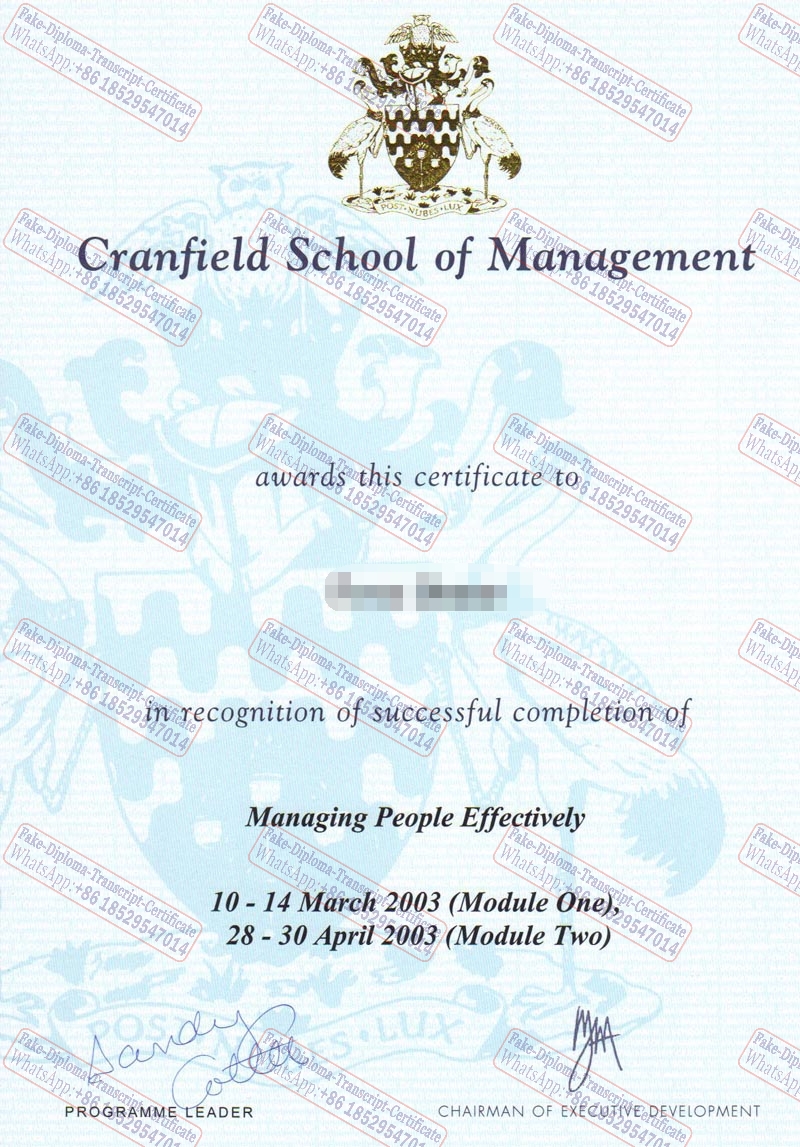 How to buy fake Cranfield School of Management Certificate