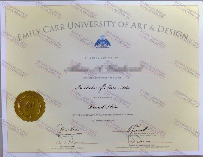 How to buy fake Emily Carr University of Art and Design Certificate