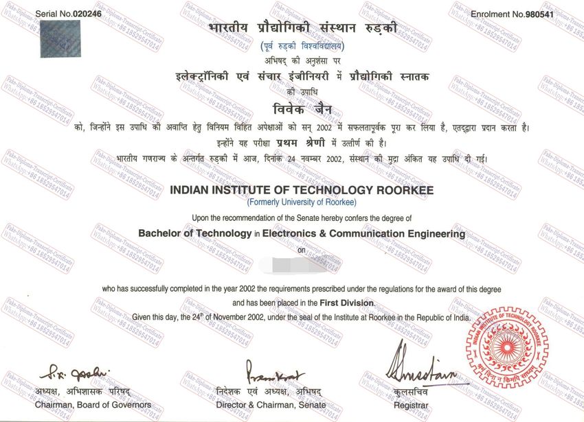 How to buy fake Indian Institutes of Technology Roorkee Degree