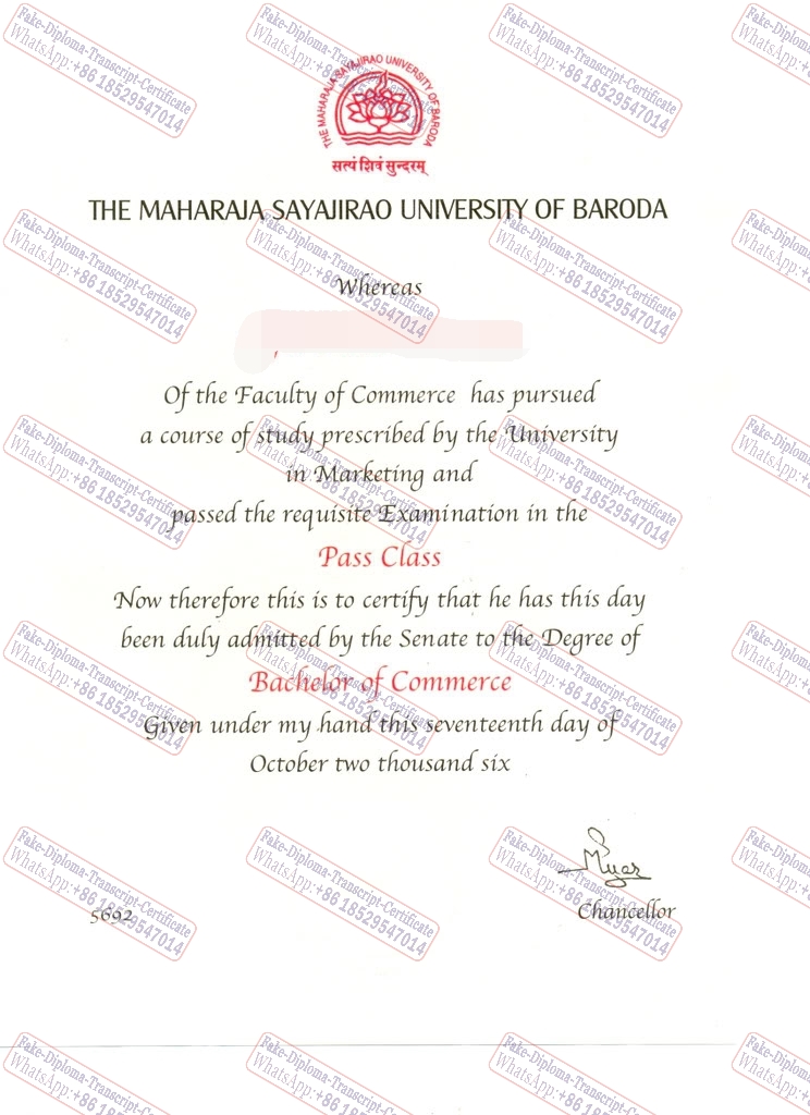 How to buy fake Maharaja Sayajirao University of Baroda Certificate