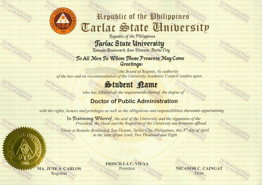 How to buy fake Tarlac State University Certificate