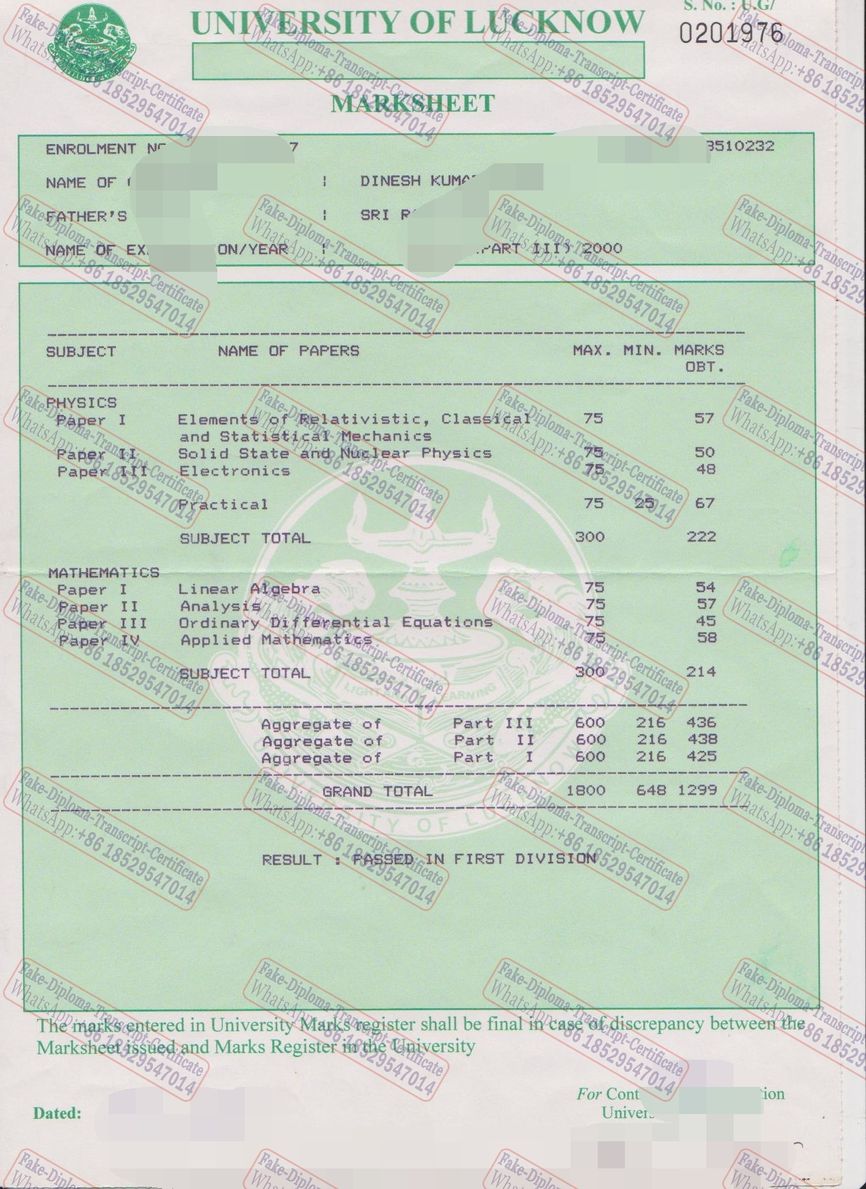 How to buy fake University of Lucknow Certificate