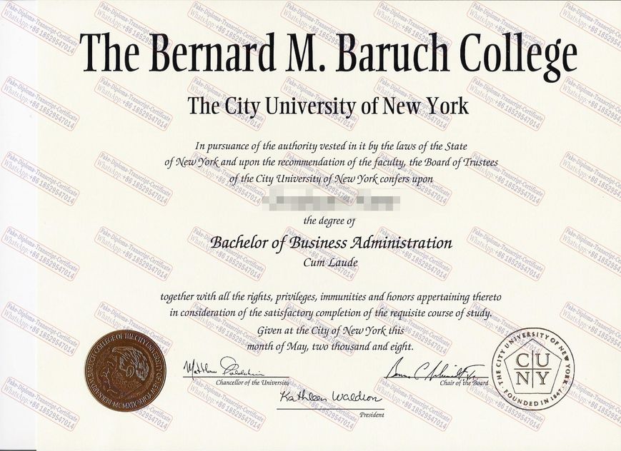 How to create fake CUNY Bernard M. Baruch College Diploma