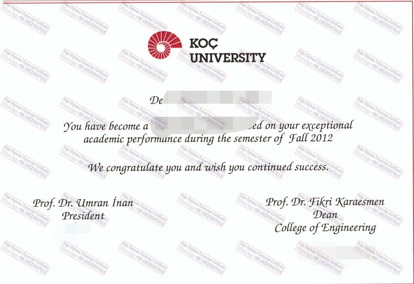 How to create fake Koc University Certificate