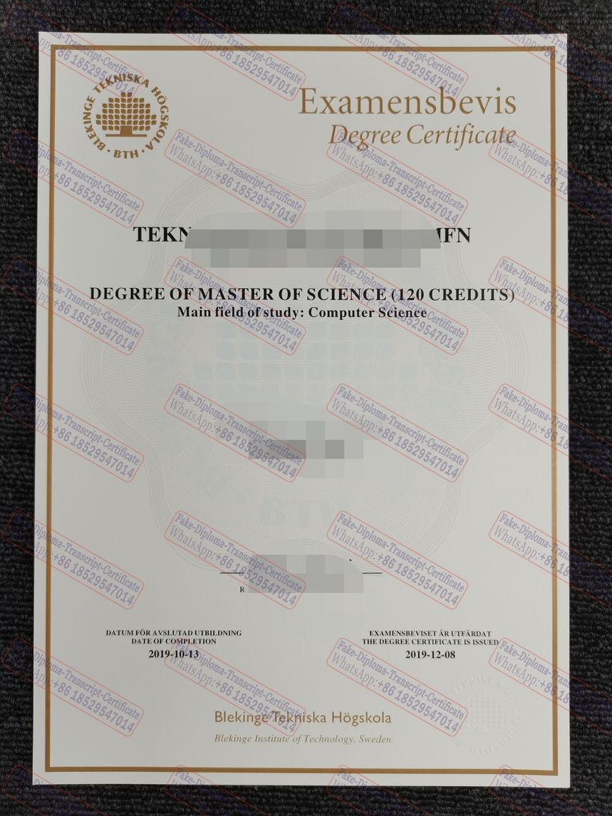 How to create fake Make fake Blekinge Institute of Technology Certificate Certificate