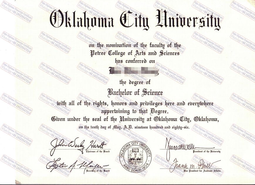 How to create fake Oklahoma City University Certificate