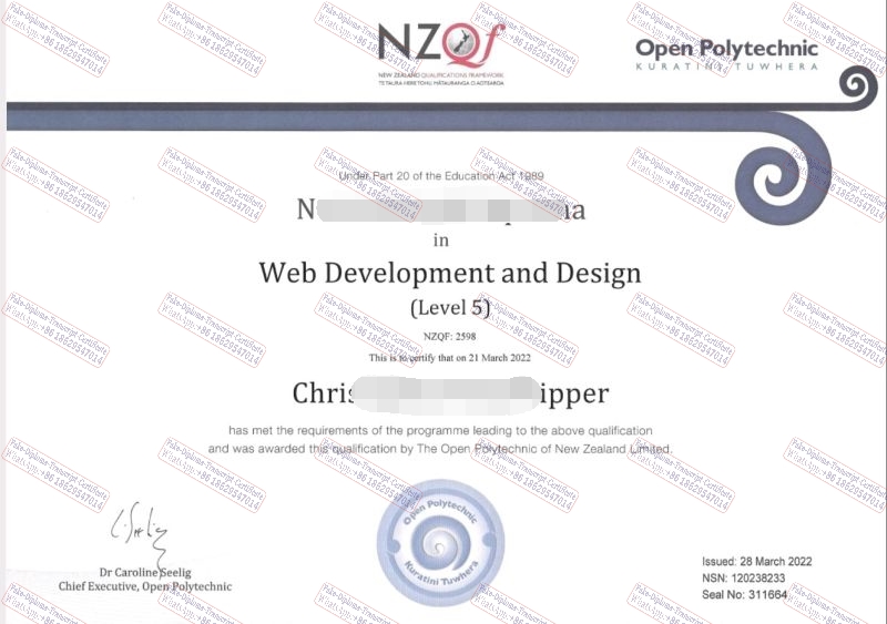 How to create fake Open Polytechnic of New Zealand Certificate