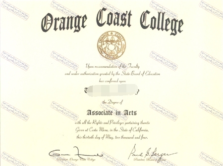 How to create fake Orange Coast College Certificate