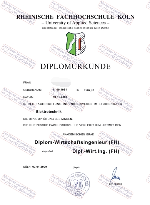 How to create fake Rheinische Fachhochschule Koln Diploma