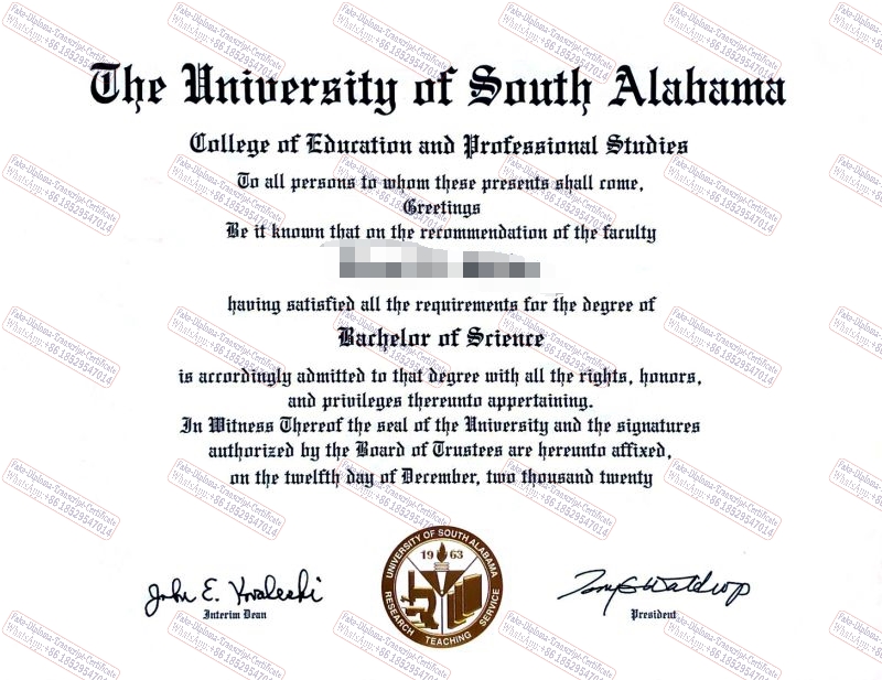 How to create fake University of South Alabama Degree