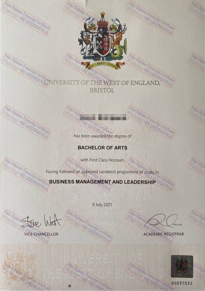 How to create fake University of the West of England Diploma