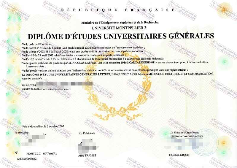 How to create fake Université Montpellier 3)DEUG Degree