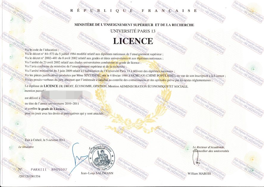 How to create fake Université Sorbonne Paris Nord Certificate