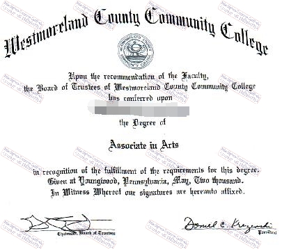 How to create fake Westmoreland County Community College Diploma