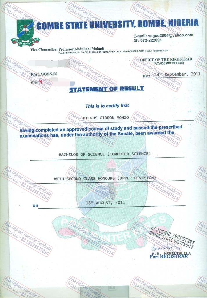 How to create fake gombe state university Certificate