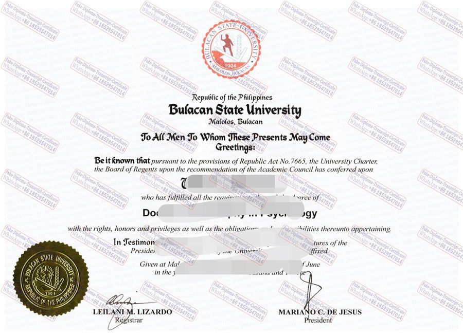 How to order fake Bulacan State University Certificate