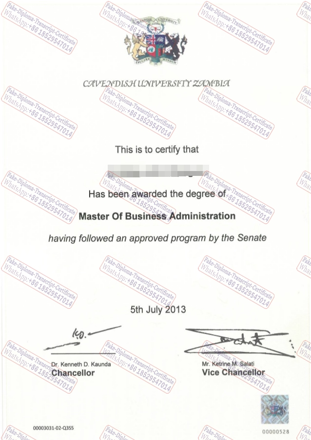 How to order fake Cavendish University Zambia Degree