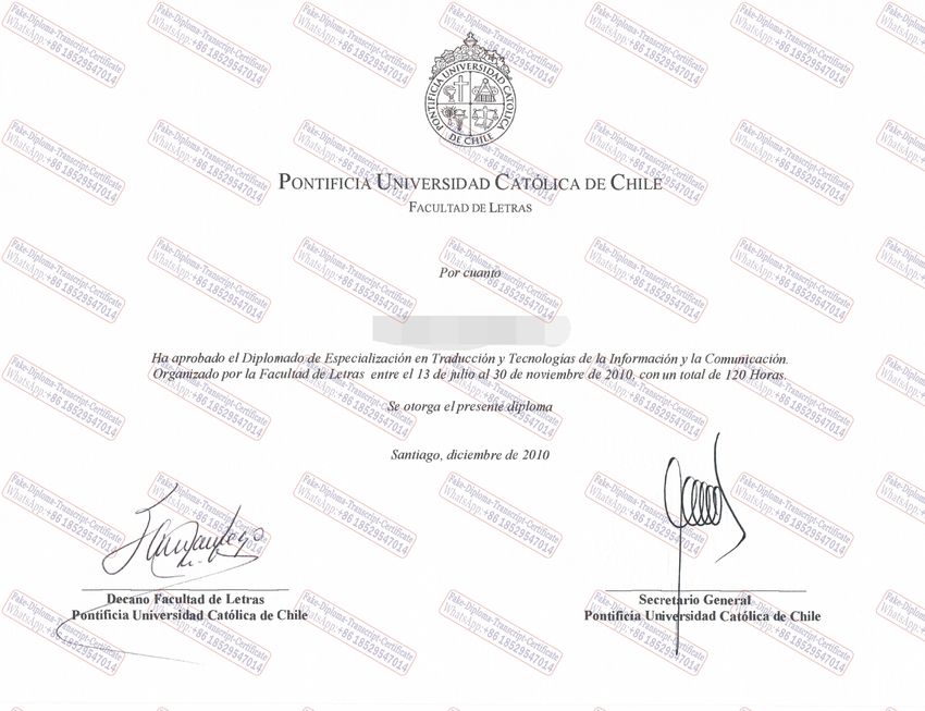 How to order fake Pontificia Universidad Católica de Chile Degree