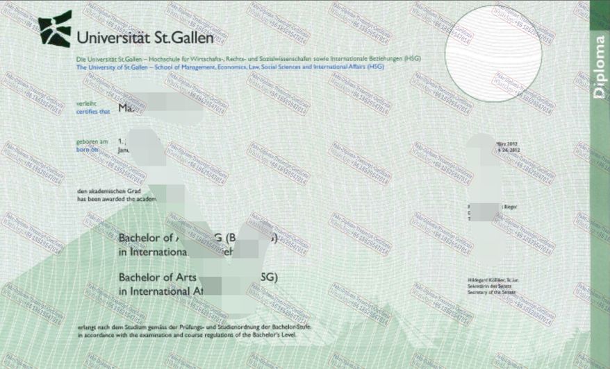 How to order fake University of St.Gallen Diploma