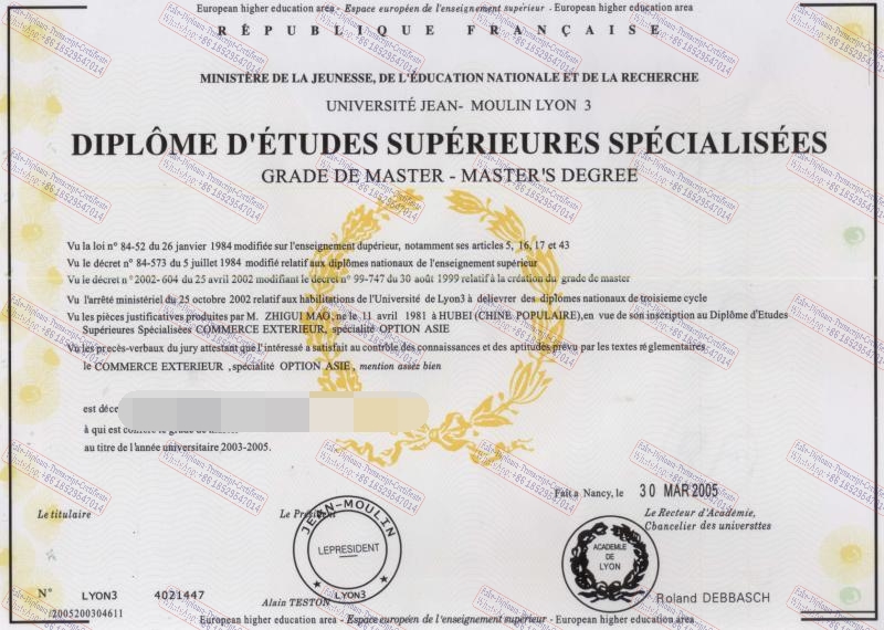 How to order fake Université Jean Moulin Lyon 3 Certificate