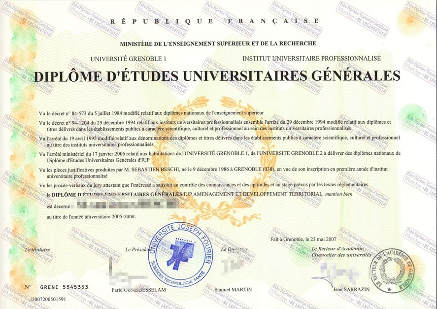 How to order fake Université Joseph Fourier Degree