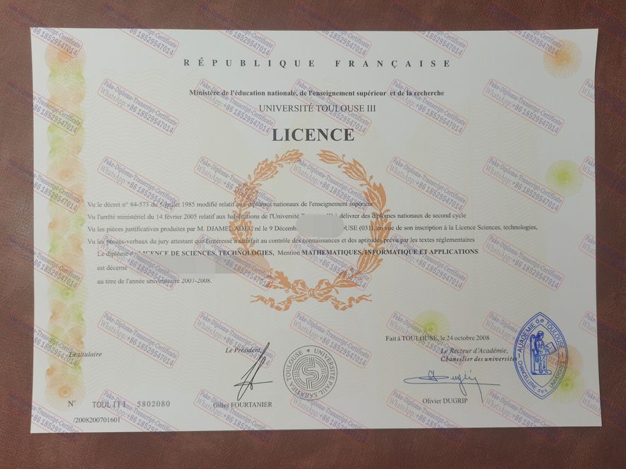 How to order fake Université de Toulouse Certificate