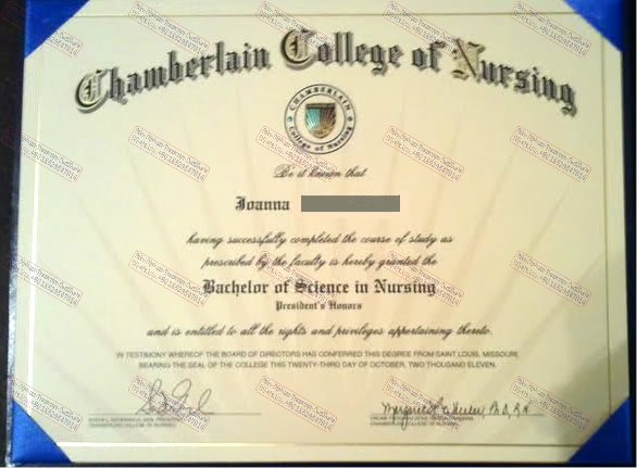 How to purchase fake Copy Fake Chamberlain School of Nursing Degree Certificate