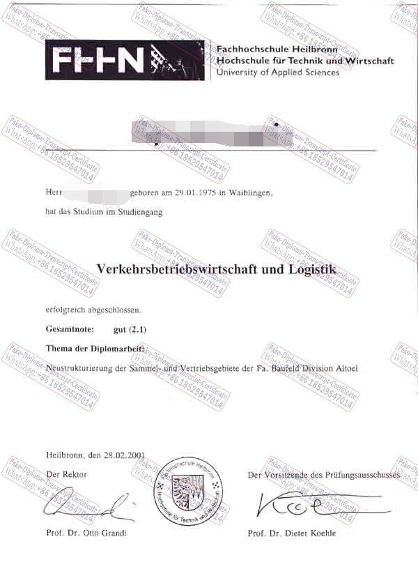 How to purchase fake Fachhochschule Heilbronn Diploma