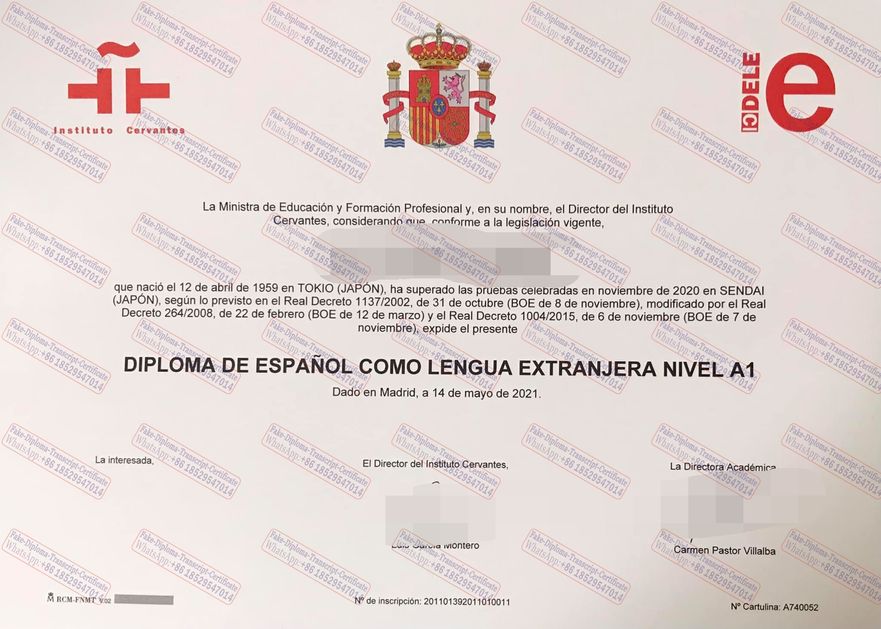 How to purchase fake Instituto Cervantes Certificate