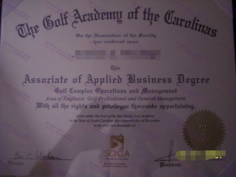 How to purchase fake Purchase fake Golf Academy of the Carolinas Diploma Certificate