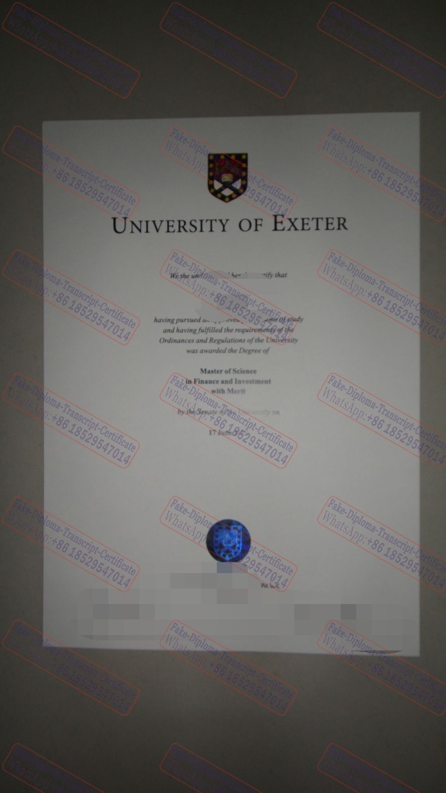 How to purchase fake University of Exeter Certificate