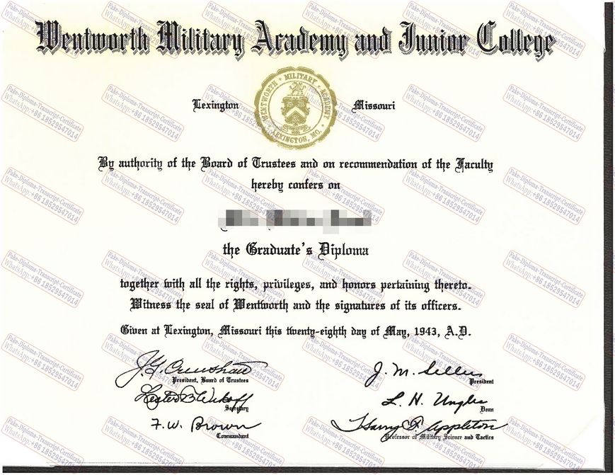 How to purchase fake Wentworth Military Academy and Junior College Certificate