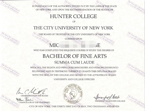 Is it possible to buy fake CUNY Hunter College Certificate