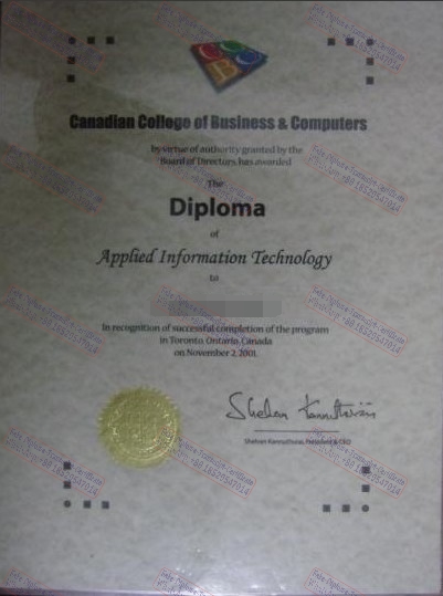 Is it possible to buy fake Canadian College of Business Computers Certificate