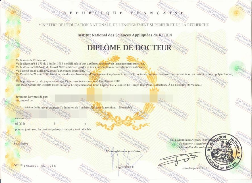 Is it possible to buy fake INSA Rouen Normandy Diploma