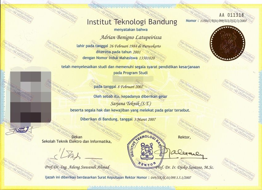 Is it possible to buy fake Institut Teknologi Bandung Certificate