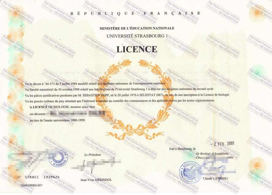 Is it possible to buy fake Université de Strasbourg 1 Diploma