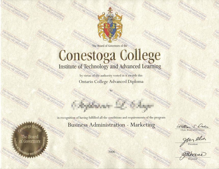 Make fake Conestoga College Institute of Technology and Advanced Learning Diploma