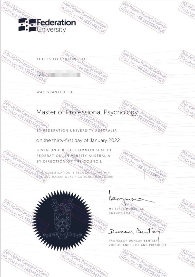 Make fake Federation University Australia Diploma