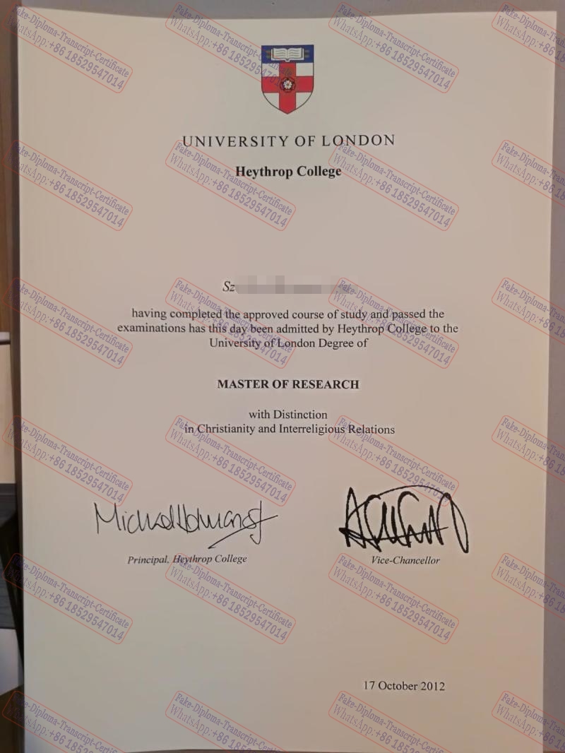 Make fake Heythrop College, University of London Certificate