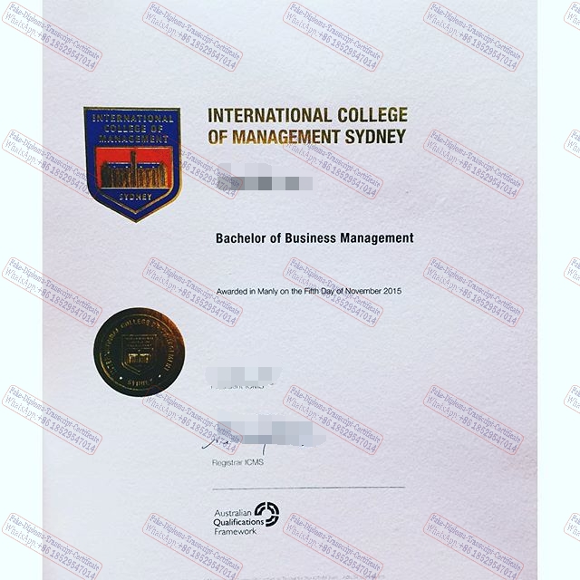 Make fake International College of Management, Sydney Certificate