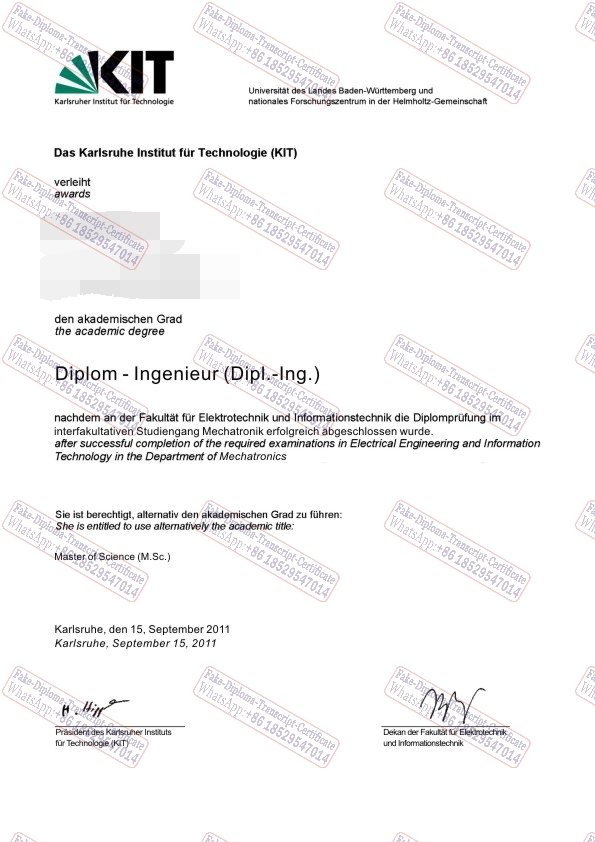 Make fake Karlsruhe Institute of Technology Diploma