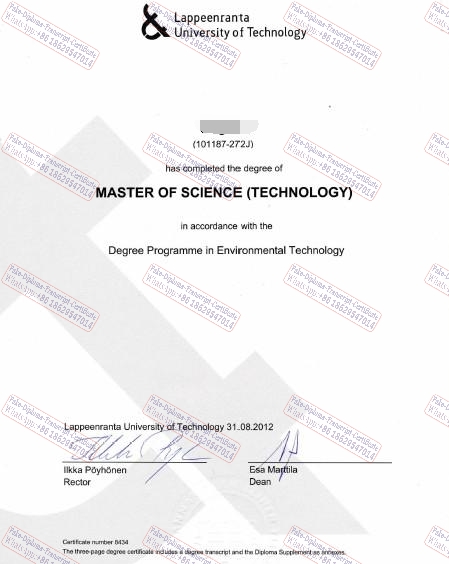 Make fake Lappeenranta University of Technology Diploma