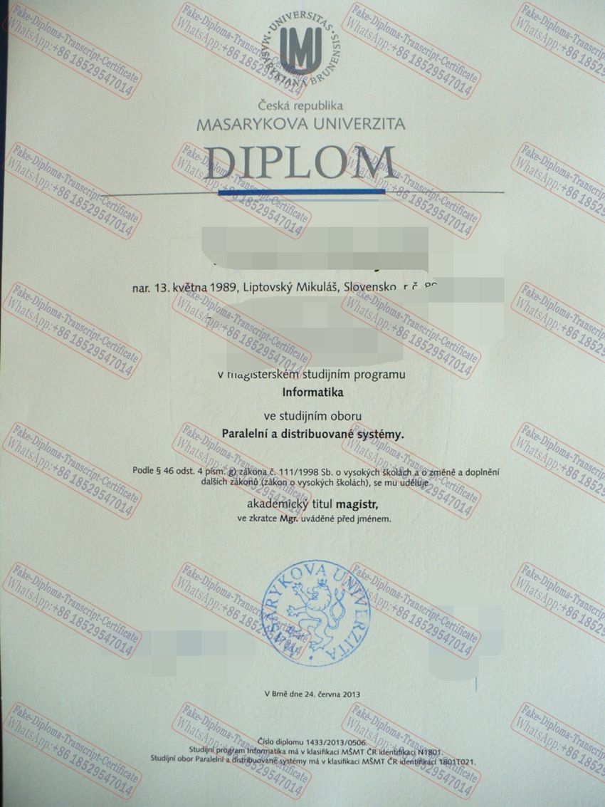 Make fake Masaryk University Diploma