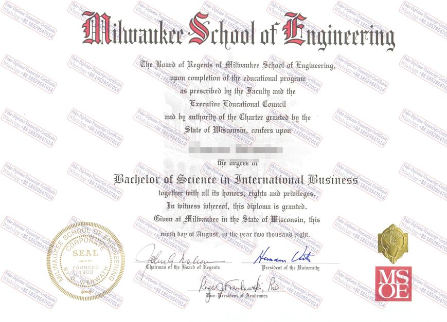 Make fake Milwaukee School of Engineering Degree