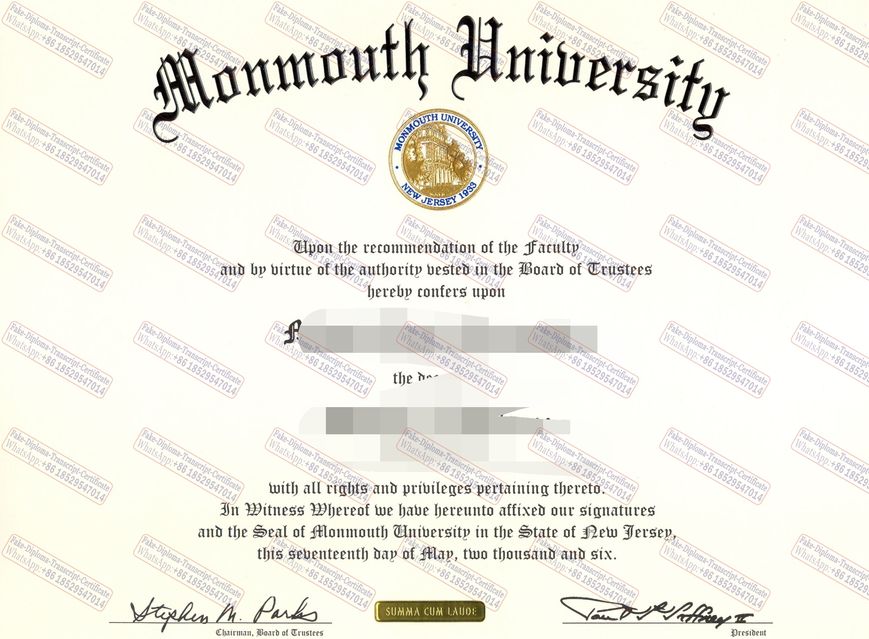 Make fake Monmouth University Certificate