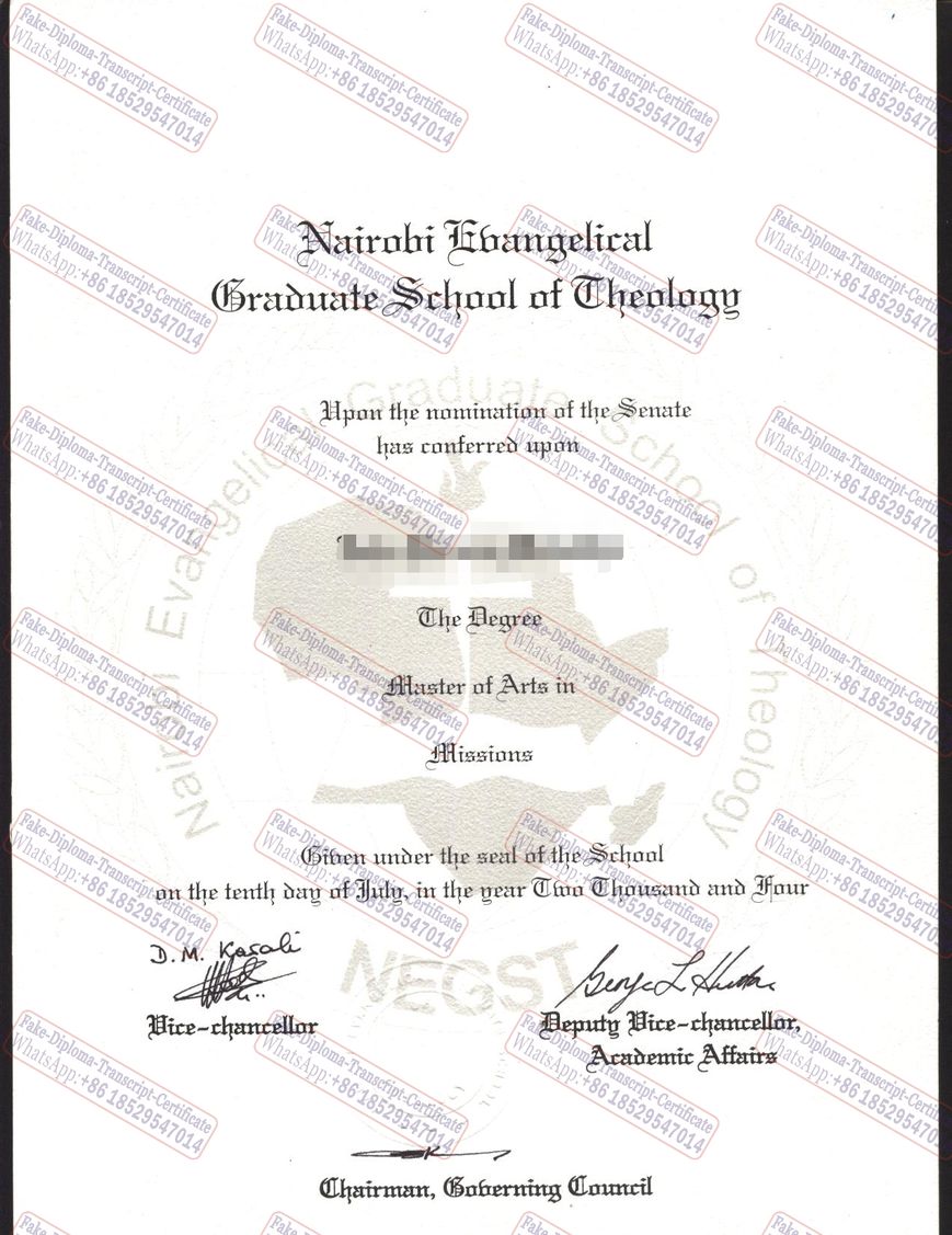 Make fake Nairobi Evangelical Graduate School of Theology Diploma