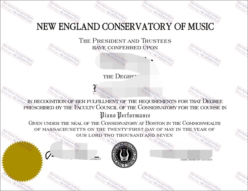 Make fake New England Conservatory of Music Degree