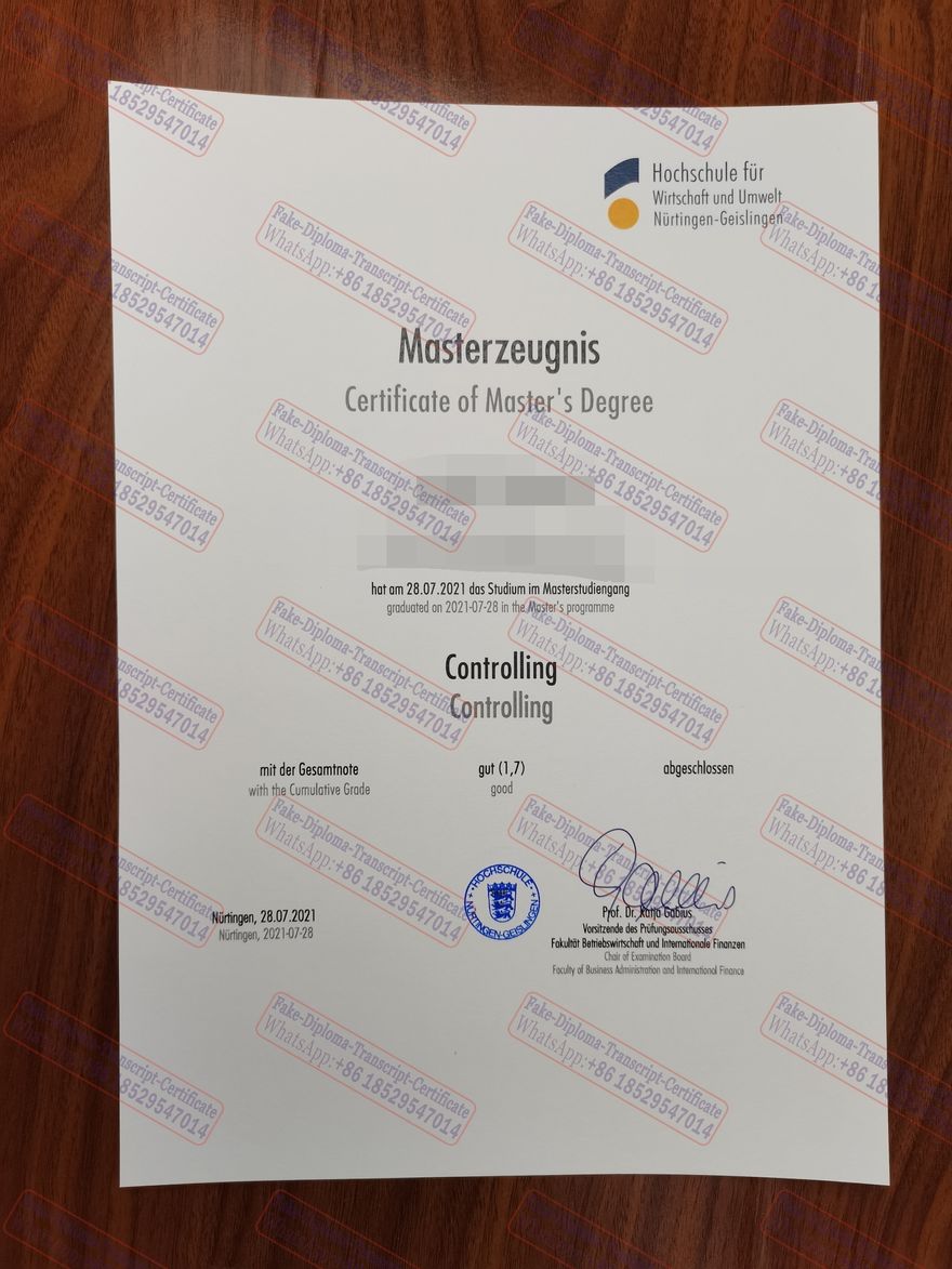 Make fake Nuertingen Geislingen University Certificate